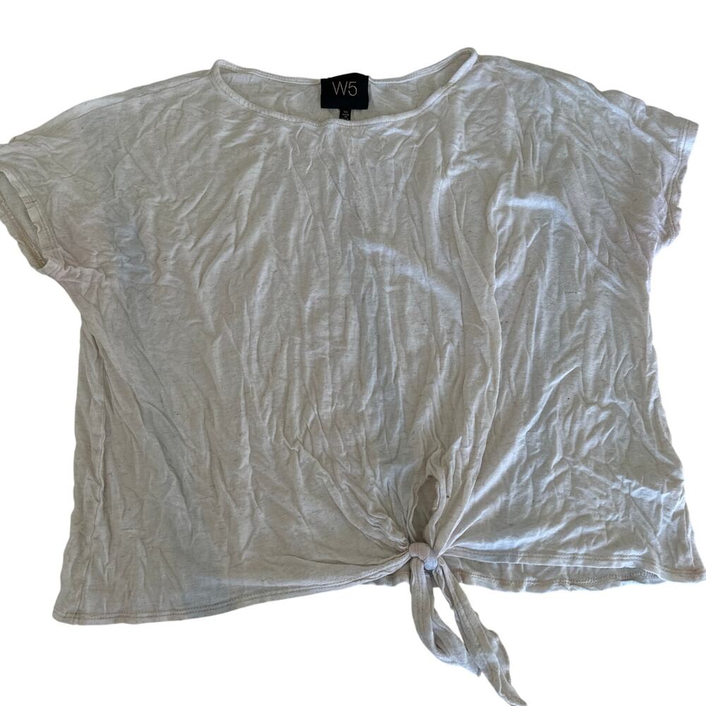 Anthropologie W5 Concepts Cream & Blue Striped Top - XL